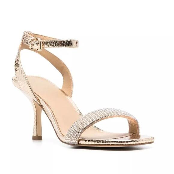 Michael Kors Women's Carrie Embellished Dre Pale, Gold Size 8.5M - Picture 1 of 5